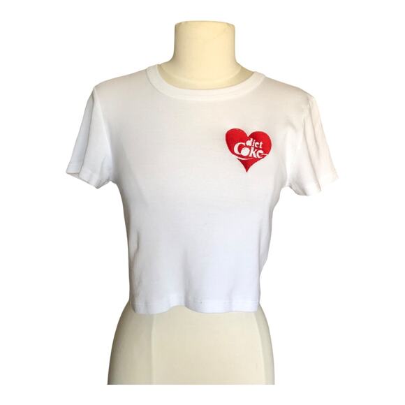 Coca Cola Diet Coke Shirt Crew Neck Short Sleeve White Cotton Women's Size Small - Picture 2 of 9